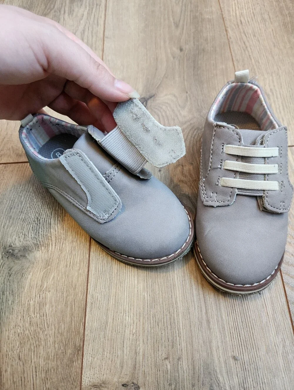 Size 8 Boys Gray Dress Shoes